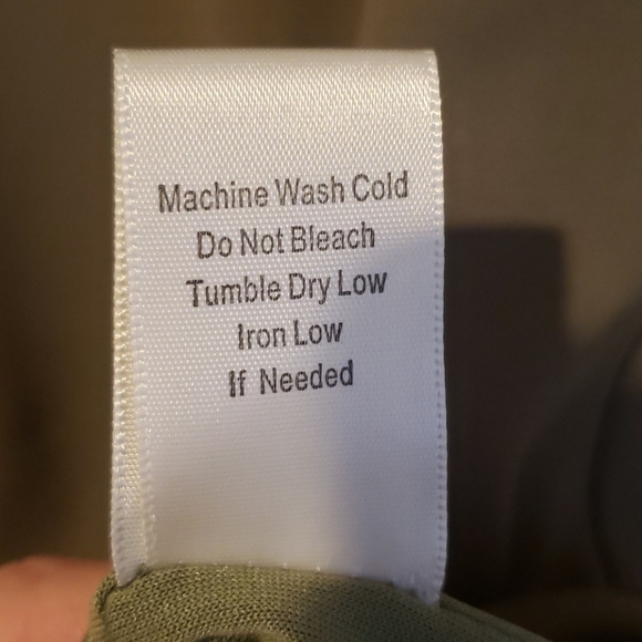 Army Green Shift Dress w/ Brass Studded Shoulders - Picture 7 of 7